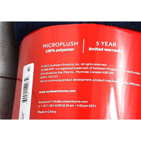 2023 Sunbeam Microplush Heated Throw - Rich & Cozy, Easy Push Button Control - Picture 10 of 12